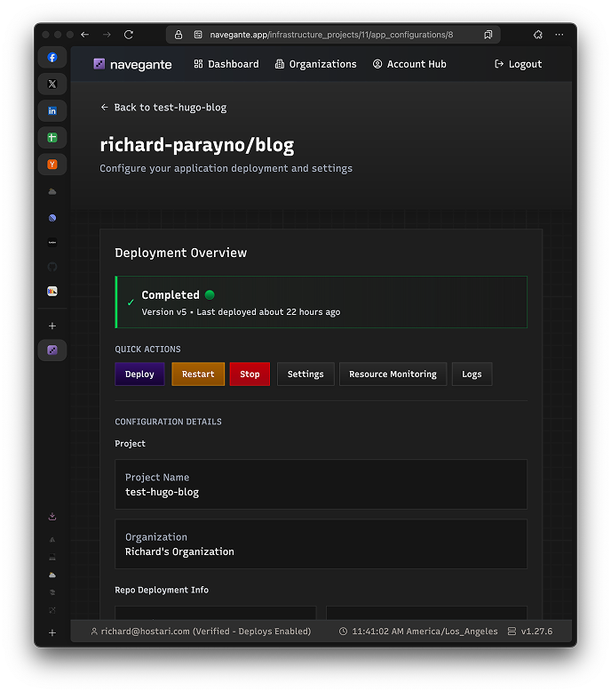 Navegante Dashboard - Mobile optimized view
